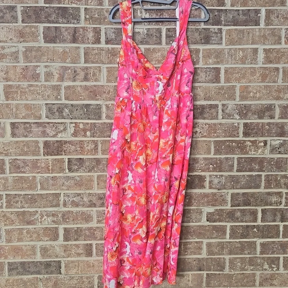 Holly Molly Elegant Pink Floral Women's Dress Size L Nwt - Picture 4 of 7